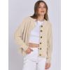 imageANRABESS Women Knit Cardigans Sweater Open Front Button Down Long Sleeve Cropped Lady Jacket Outwear 2025 Spring OutfitsBegie