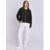 imageANRABESS Women Knit Cardigans Sweater Open Front Button Down Long Sleeve Cropped Lady Jacket Outwear 2025 Spring OutfitsBlack