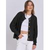 imageANRABESS Women Knit Cardigans Sweater Open Front Button Down Long Sleeve Cropped Lady Jacket Outwear 2025 Spring OutfitsBlack