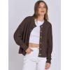 imageANRABESS Women Knit Cardigans Sweater Open Front Button Down Long Sleeve Cropped Lady Jacket Outwear 2025 Spring OutfitsCoffee