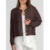 imageANRABESS Women Knit Cardigans Sweater Open Front Button Down Long Sleeve Cropped Lady Jacket Outwear 2025 Spring OutfitsCoffee