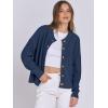 imageANRABESS Women Knit Cardigans Sweater Open Front Button Down Long Sleeve Cropped Lady Jacket Outwear 2025 Spring OutfitsDeep Blue