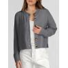 imageANRABESS Women Knit Cardigans Sweater Open Front Button Down Long Sleeve Cropped Lady Jacket Outwear 2025 Spring OutfitsDeep Grey