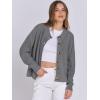 imageANRABESS Women Knit Cardigans Sweater Open Front Button Down Long Sleeve Cropped Lady Jacket Outwear 2025 Spring OutfitsDeep Grey