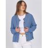 imageANRABESS Women Knit Cardigans Sweater Open Front Button Down Long Sleeve Cropped Lady Jacket Outwear 2025 Spring OutfitsDenim Blue