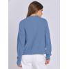 imageANRABESS Women Knit Cardigans Sweater Open Front Button Down Long Sleeve Cropped Lady Jacket Outwear 2025 Spring OutfitsDenim Blue