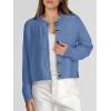 imageANRABESS Women Knit Cardigans Sweater Open Front Button Down Long Sleeve Cropped Lady Jacket Outwear 2025 Spring OutfitsDenim Blue