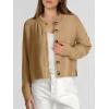 imageANRABESS Women Knit Cardigans Sweater Open Front Button Down Long Sleeve Cropped Lady Jacket Outwear 2025 Spring OutfitsKhaki