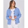 imageANRABESS Women Knit Cardigans Sweater Open Front Button Down Long Sleeve Cropped Lady Jacket Outwear 2025 Spring OutfitsLight Blue
