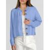 imageANRABESS Women Knit Cardigans Sweater Open Front Button Down Long Sleeve Cropped Lady Jacket Outwear 2025 Spring OutfitsLight Blue