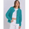imageANRABESS Women Knit Cardigans Sweater Open Front Button Down Long Sleeve Cropped Lady Jacket Outwear 2025 Spring OutfitsPeacock Blue