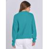 imageANRABESS Women Knit Cardigans Sweater Open Front Button Down Long Sleeve Cropped Lady Jacket Outwear 2025 Spring OutfitsPeacock Blue