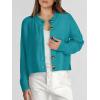 imageANRABESS Women Knit Cardigans Sweater Open Front Button Down Long Sleeve Cropped Lady Jacket Outwear 2025 Spring OutfitsPeacock Blue