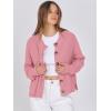 imageANRABESS Women Knit Cardigans Sweater Open Front Button Down Long Sleeve Cropped Lady Jacket Outwear 2025 Spring OutfitsPink