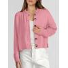 imageANRABESS Women Knit Cardigans Sweater Open Front Button Down Long Sleeve Cropped Lady Jacket Outwear 2025 Spring OutfitsPink