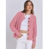 imageANRABESS Women Knit Cardigans Sweater Open Front Button Down Long Sleeve Cropped Lady Jacket Outwear 2025 Spring OutfitsPink