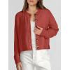 imageANRABESS Women Knit Cardigans Sweater Open Front Button Down Long Sleeve Cropped Lady Jacket Outwear 2025 Spring OutfitsRust