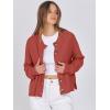 imageANRABESS Women Knit Cardigans Sweater Open Front Button Down Long Sleeve Cropped Lady Jacket Outwear 2025 Spring OutfitsRust