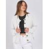 imageANRABESS Women Knit Cardigans Sweater Open Front Button Down Long Sleeve Cropped Lady Jacket Outwear 2025 Spring OutfitsWhite