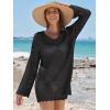 imageANRABESS Women Swimsuit Crochet Swim Cover Up Summer Bathing Suit Swimwear V Neck Mesh Knit Beach Dress Vacation OutfitsBlack