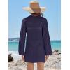 imageANRABESS Women Swimsuit Crochet Swim Cover Up Summer Bathing Suit Swimwear V Neck Mesh Knit Beach Dress Vacation OutfitsNavy Blue