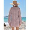 imageANRABESS Women Swimsuit Crochet Swim Cover Up Summer Bathing Suit Swimwear V Neck Mesh Knit Beach Dress Vacation OutfitsPink