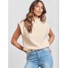 imageANRABESS Womens Mock Neck Sleeveless Sweater Vest Casual Cap Sleeve Knit Pullover Tank Tops 2025 Spring Summer ClothesApricot