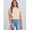 imageANRABESS Womens Mock Neck Sleeveless Sweater Vest Casual Cap Sleeve Knit Pullover Tank Tops 2025 Spring Summer ClothesApricot