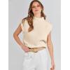 imageANRABESS Womens Mock Neck Sleeveless Sweater Vest Casual Cap Sleeve Knit Pullover Tank Tops 2025 Spring Summer ClothesApricot