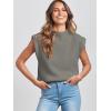 imageANRABESS Womens Mock Neck Sleeveless Sweater Vest Casual Cap Sleeve Knit Pullover Tank Tops 2025 Spring Summer ClothesArmy Green