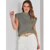 imageANRABESS Womens Mock Neck Sleeveless Sweater Vest Casual Cap Sleeve Knit Pullover Tank Tops 2025 Spring Summer ClothesArmy Green