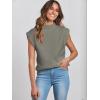 imageANRABESS Womens Mock Neck Sleeveless Sweater Vest Casual Cap Sleeve Knit Pullover Tank Tops 2025 Spring Summer ClothesArmy Green