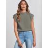 imageANRABESS Womens Mock Neck Sleeveless Sweater Vest Casual Cap Sleeve Knit Pullover Tank Tops 2025 Spring Summer ClothesArmy Green