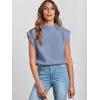 imageANRABESS Womens Mock Neck Sleeveless Sweater Vest Casual Cap Sleeve Knit Pullover Tank Tops 2025 Spring Summer ClothesBlue