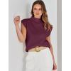 imageANRABESS Womens Mock Neck Sleeveless Sweater Vest Casual Cap Sleeve Knit Pullover Tank Tops 2025 Spring Summer ClothesBurgundy