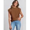 imageANRABESS Womens Mock Neck Sleeveless Sweater Vest Casual Cap Sleeve Knit Pullover Tank Tops 2025 Spring Summer ClothesCaramel