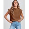 imageANRABESS Womens Mock Neck Sleeveless Sweater Vest Casual Cap Sleeve Knit Pullover Tank Tops 2025 Spring Summer ClothesCaramel