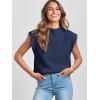 imageANRABESS Womens Mock Neck Sleeveless Sweater Vest Casual Cap Sleeve Knit Pullover Tank Tops 2025 Spring Summer ClothesDark Blue