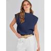 imageANRABESS Womens Mock Neck Sleeveless Sweater Vest Casual Cap Sleeve Knit Pullover Tank Tops 2025 Spring Summer ClothesDark Blue