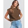 imageANRABESS Womens Mock Neck Sleeveless Sweater Vest Casual Cap Sleeve Knit Pullover Tank Tops 2025 Spring Summer ClothesDeep Brown