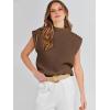 imageANRABESS Womens Mock Neck Sleeveless Sweater Vest Casual Cap Sleeve Knit Pullover Tank Tops 2025 Spring Summer ClothesDeep Brown