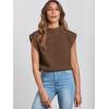 imageANRABESS Womens Mock Neck Sleeveless Sweater Vest Casual Cap Sleeve Knit Pullover Tank Tops 2025 Spring Summer ClothesDeep Brown