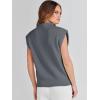 imageANRABESS Womens Mock Neck Sleeveless Sweater Vest Casual Cap Sleeve Knit Pullover Tank Tops 2025 Spring Summer ClothesDeep Grey