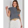 imageANRABESS Womens Mock Neck Sleeveless Sweater Vest Casual Cap Sleeve Knit Pullover Tank Tops 2025 Spring Summer ClothesDeep Grey