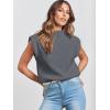 imageANRABESS Womens Mock Neck Sleeveless Sweater Vest Casual Cap Sleeve Knit Pullover Tank Tops 2025 Spring Summer ClothesDeep Grey
