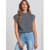 imageANRABESS Womens Mock Neck Sleeveless Sweater Vest Casual Cap Sleeve Knit Pullover Tank Tops 2025 Spring Summer ClothesDeep Grey