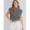 imageANRABESS Womens Mock Neck Sleeveless Sweater Vest Casual Cap Sleeve Knit Pullover Tank Tops 2025 Spring Summer ClothesDeep Grey