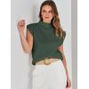 imageANRABESS Womens Mock Neck Sleeveless Sweater Vest Casual Cap Sleeve Knit Pullover Tank Tops 2025 Spring Summer ClothesGreen