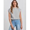 imageANRABESS Womens Mock Neck Sleeveless Sweater Vest Casual Cap Sleeve Knit Pullover Tank Tops 2025 Spring Summer ClothesGrey