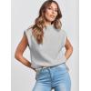 imageANRABESS Womens Mock Neck Sleeveless Sweater Vest Casual Cap Sleeve Knit Pullover Tank Tops 2025 Spring Summer ClothesGrey